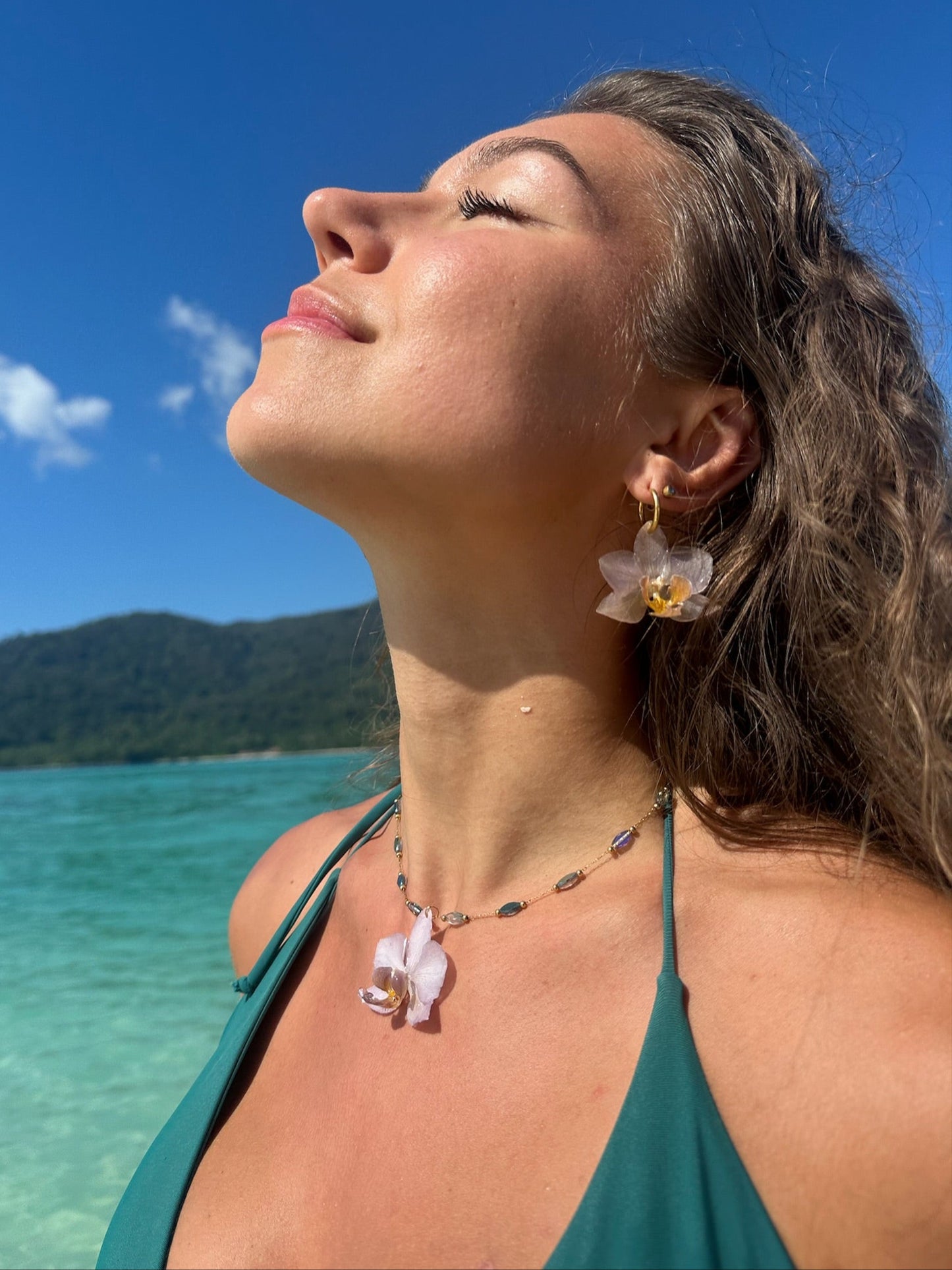 Real Pink Orchid Necklace