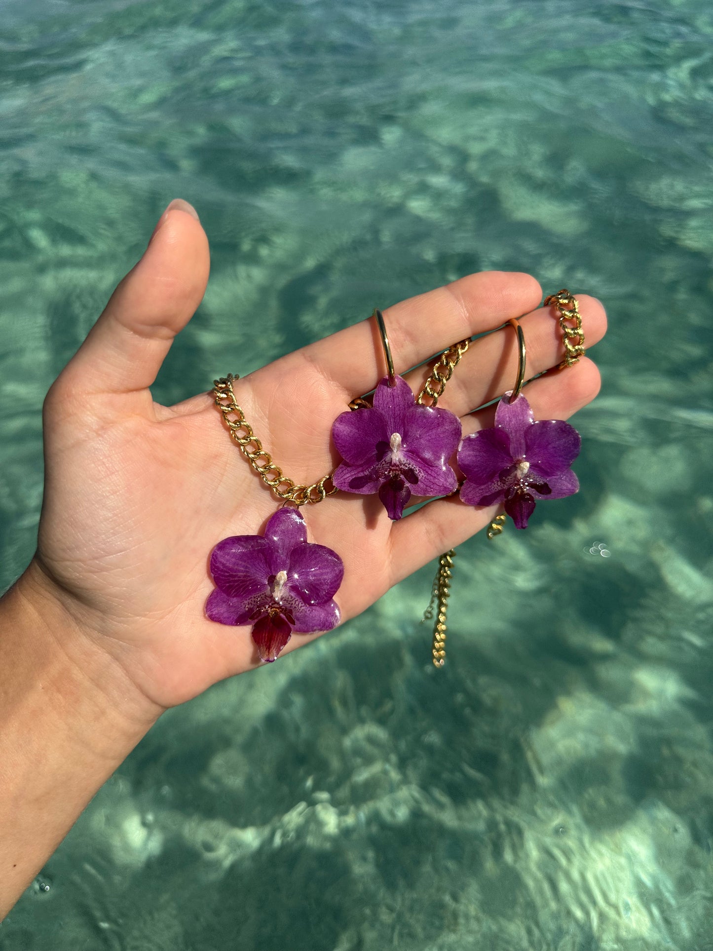 Real Orchid Chain Necklace