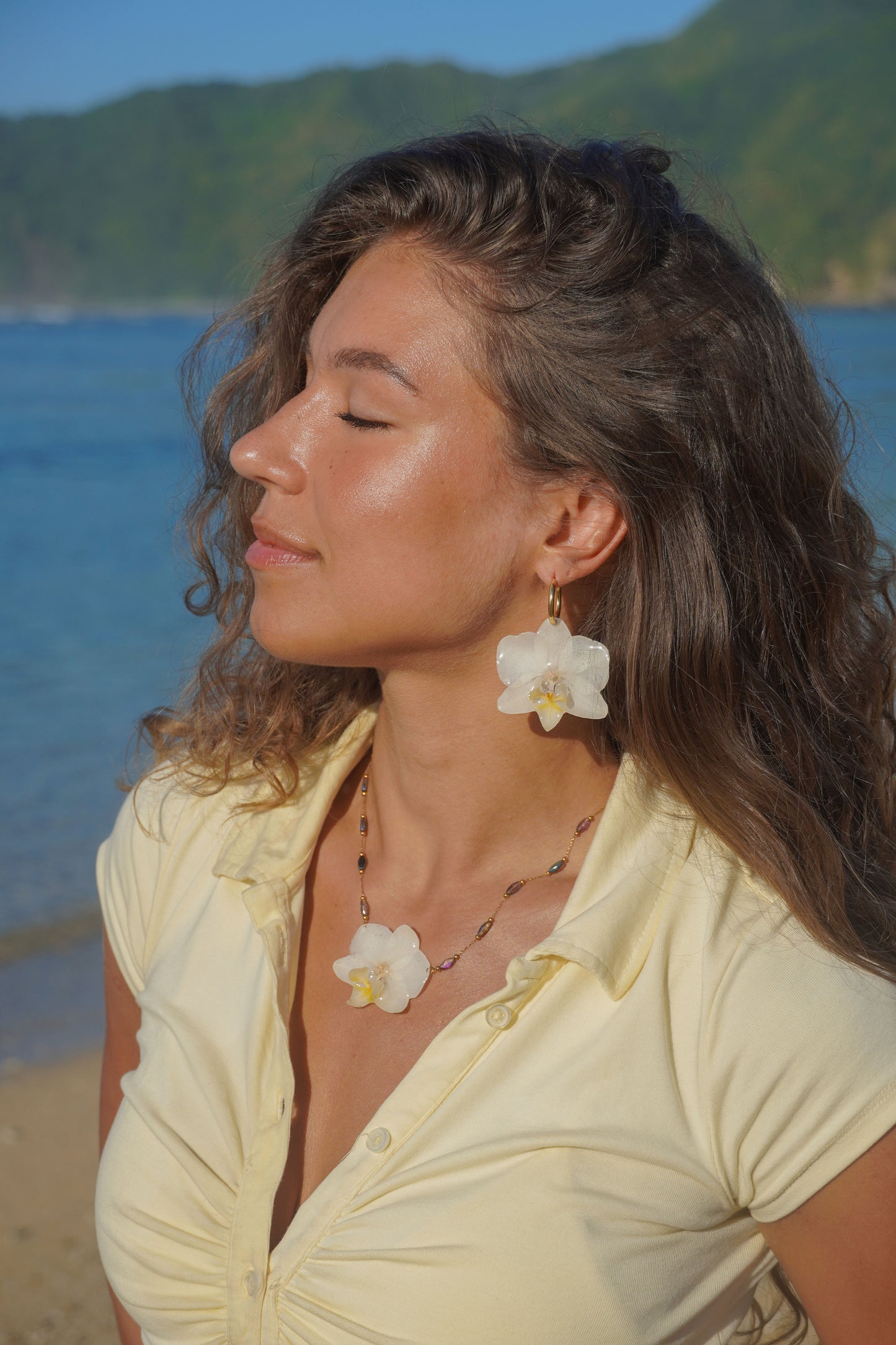 White Orchid Earrings