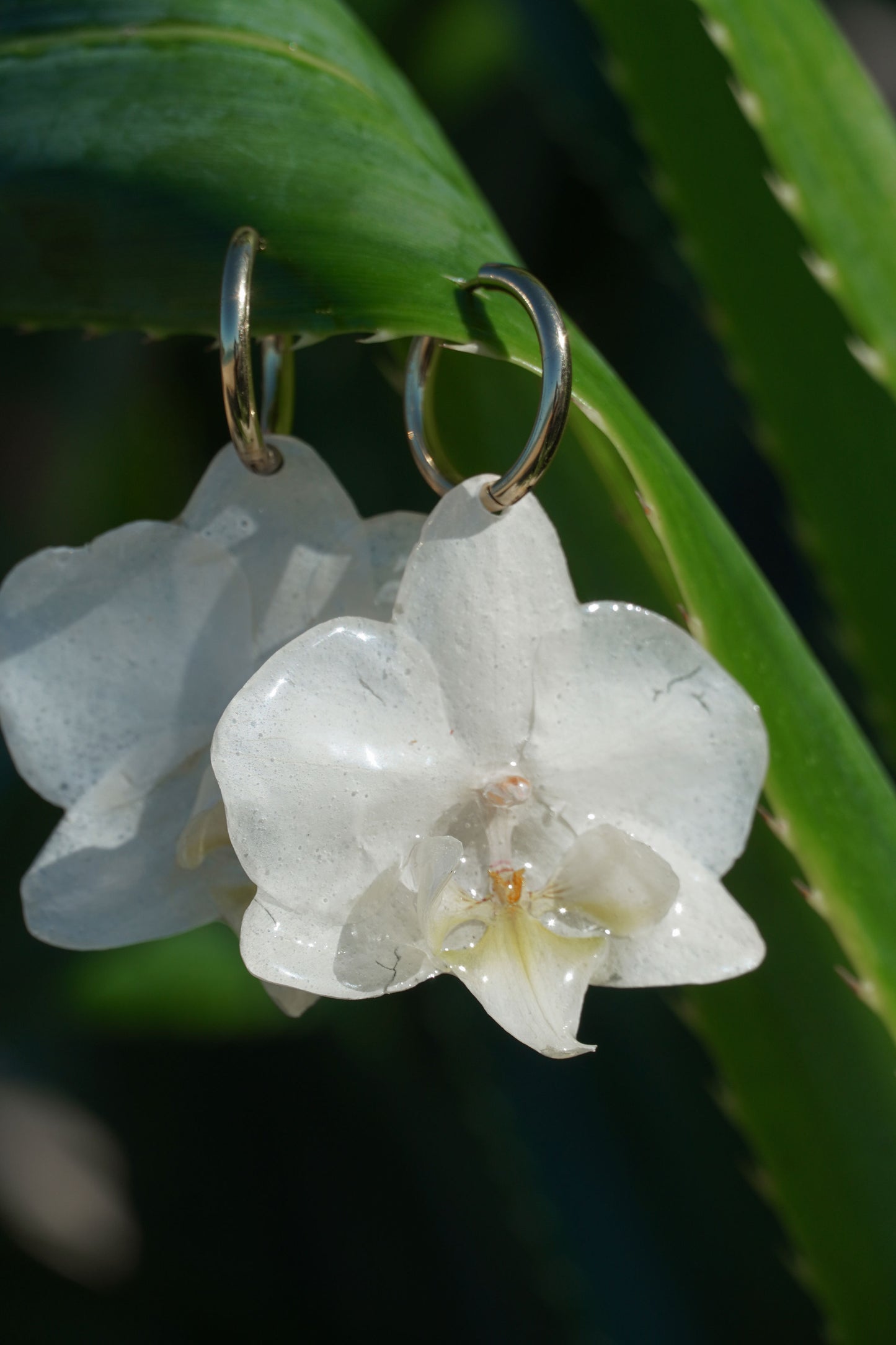 White Orchid Earrings