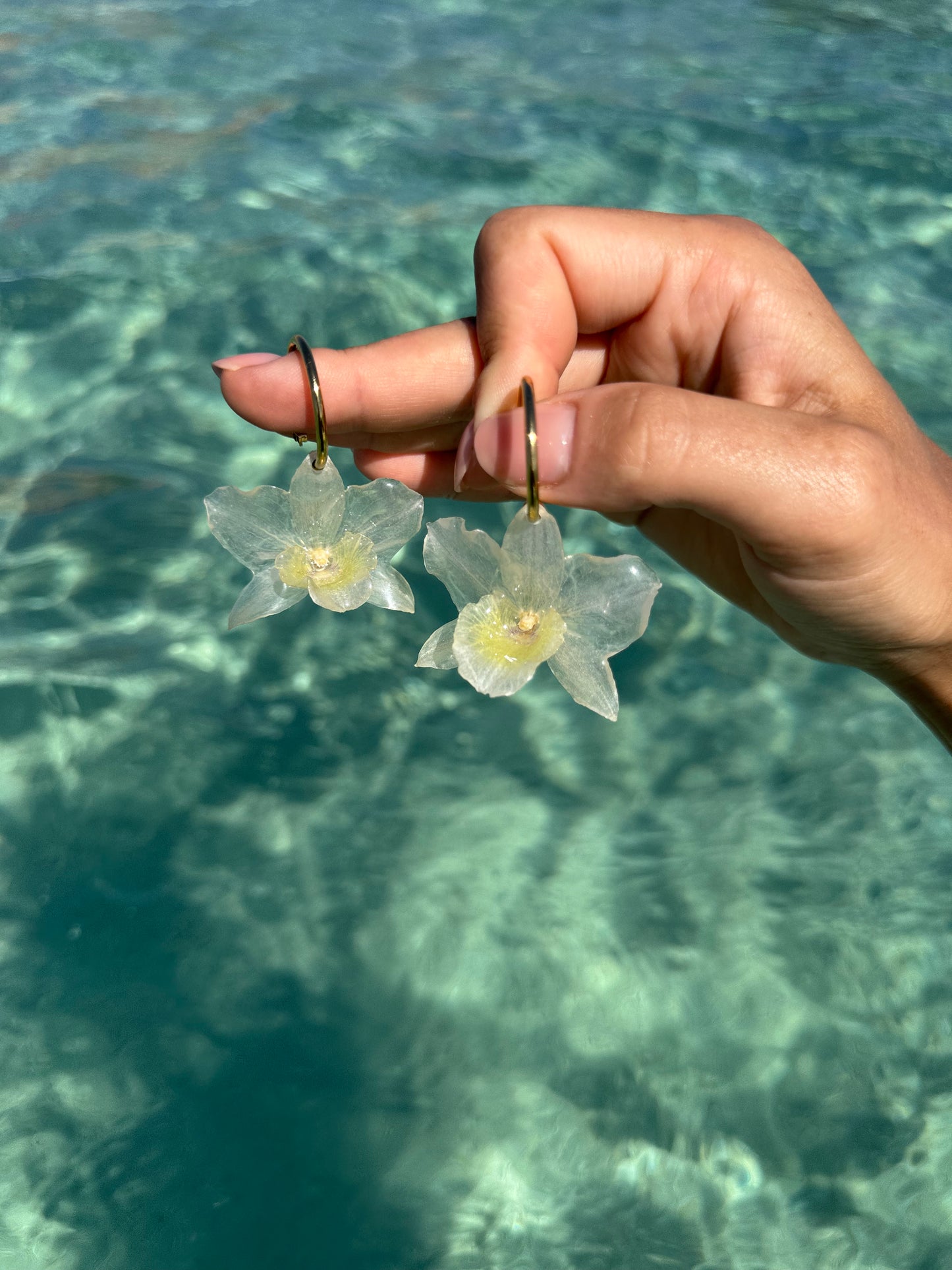 Real Dendrobium Orchid Jewelry Set